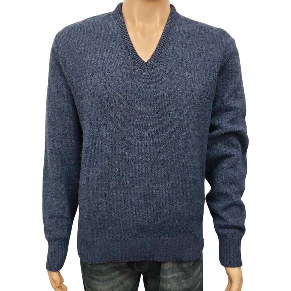 Vintage Robert Bruce Union Made in USA V-neck Sweater Wool Blend M/L - Picture 2 of 11